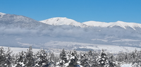 Rila-gebergte in de winter met sneeuw