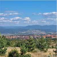 Uitzicht over de stad Bansko